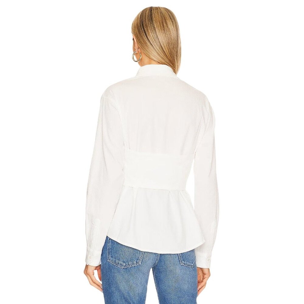 SOVERE Capture Corset Top in Milk Small New Womens Button Down Shirt Top - Picture 3 of 15